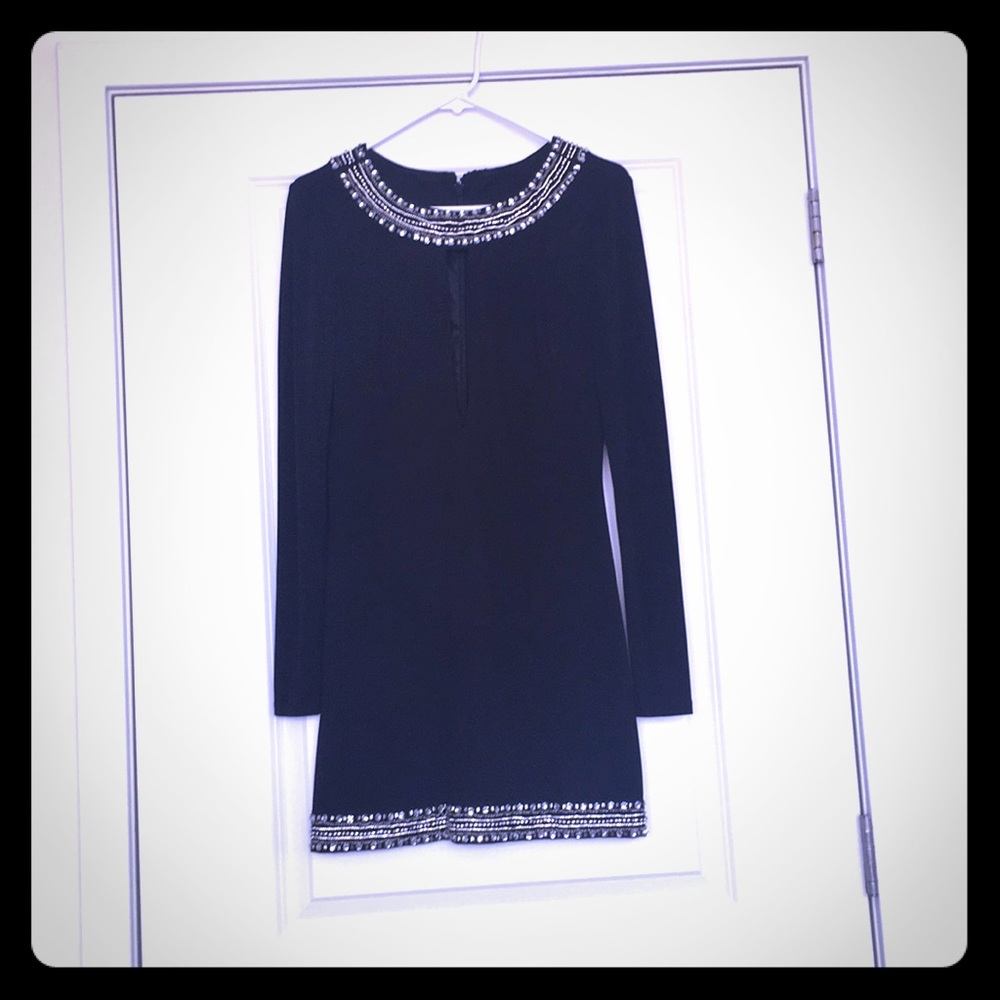 Bebe Black Dress with Embellishments, Size Small